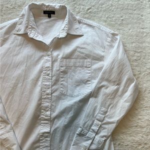 XS Oversized White Button Up - Dynamite